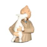 Leblon Hergé buste Milou lèche Tintin