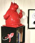 Geluck Le Chat sculpture : J'ai les boules ! Rouge