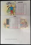 Hergé Tintin Carte de voeux Calendrier 1983 signée