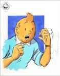 Somon Tintin illustration originale couleurs