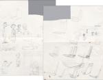 Franquin Spirou personnages fauteuil étude crayonn