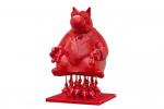 Geluck Le Chat sculpture : Le Rawajpoutachat rouge