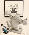 Geluck Le Chat sculpture le Chaltérophile gris
