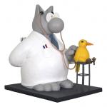Geluck Le Chat sculpture: Docteur vétérinaire Piaf
