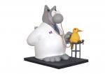 Geluck Le Chat sculpture Docteur docteur oiseau