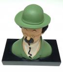 Leblon Hergé buste socle Tournesol chapeau