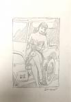 Berthet Pin-up illustration Poison Ivy Jeep Willys
