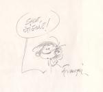 Franquin Gaston dédicace Etienne crayon signé