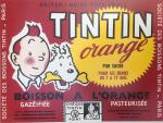 Hergé affiche Tintin orange publicité