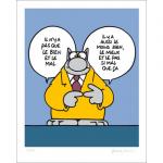 Geluck Le Chat : serigraphie Le Bien et le Mal ...