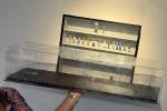 Display vitrine plexi socle cuir Noir