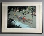  Sérigraphie Franquin Spirou pirogue horizontale