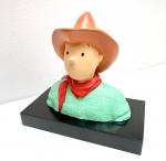 Leblon Hergé buste socle Tintin cowboy 2e