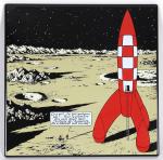  Emaille Fusée Tintin marche sur la Lune 35cm