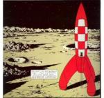 Emaille : Fuse Tintin marche sur la Lune
