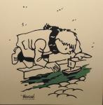 Emaille : Flupke et son bateau 