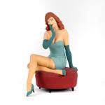 Pin-up III : Dottie pouf version robe turquoise