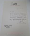 Lettre tapuscrite sign�e Herg�