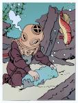 Emaille Rackham : Tintin scaphandre coffre