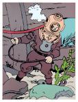 Emaille Rackham : Tintin scaphandre d�couvrant le
